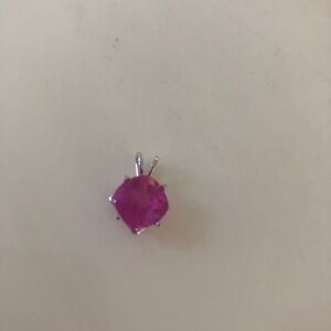 Brand New Pink Sapphire White Gold Pendant $218